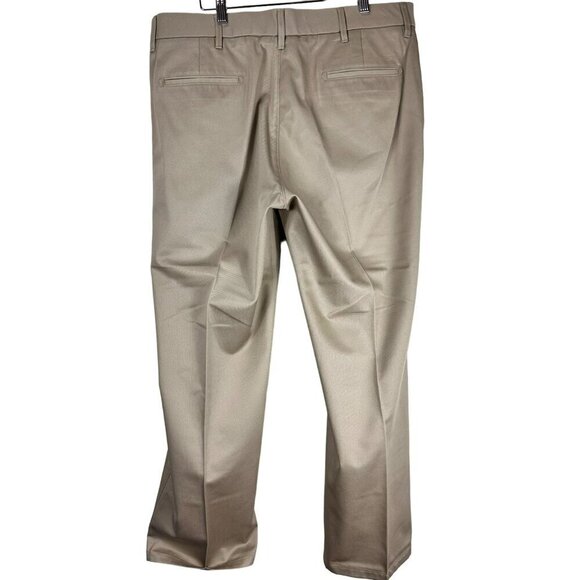 Haggar Dress Pants Mens 38x30 Khaki H26 Performance Flat Front Chino No Iron - Picture 5 of 11